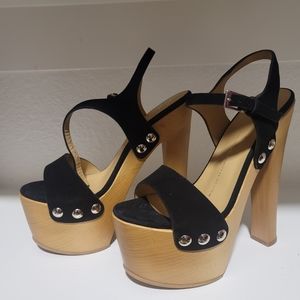 Giuseppe Zanotti Wooden Strappy Platform Heels